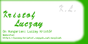kristof luczay business card