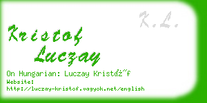 kristof luczay business card